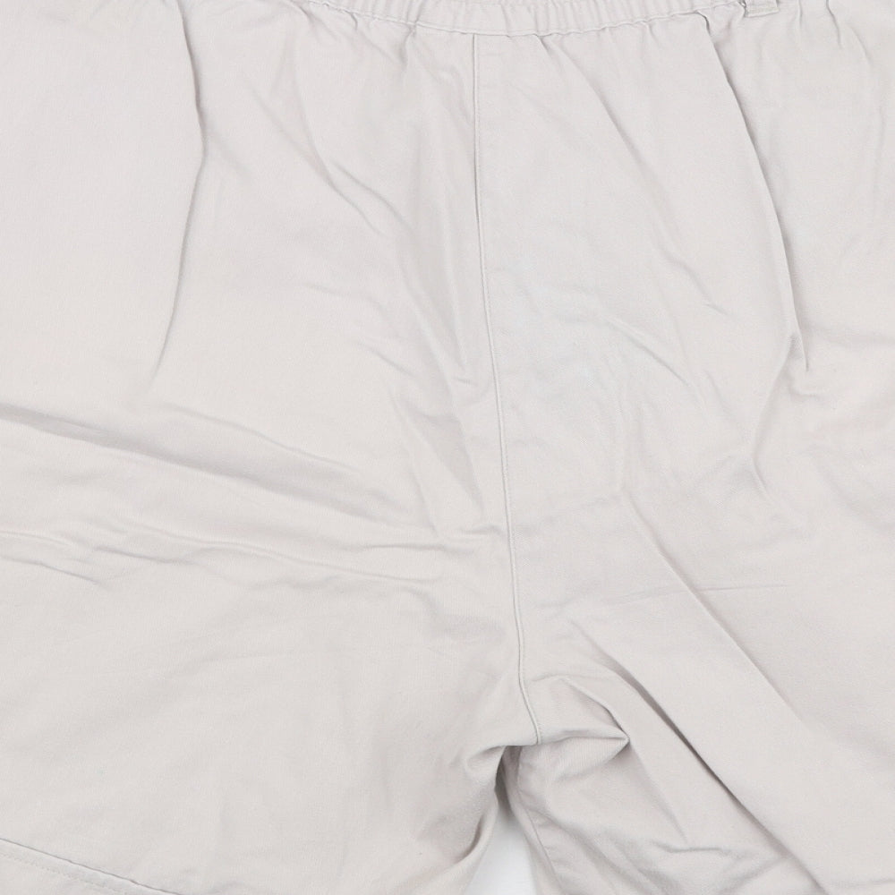 Plus Womens Grey  100% Cotton Mom Shorts Size 18 L4 in Regular Zip
