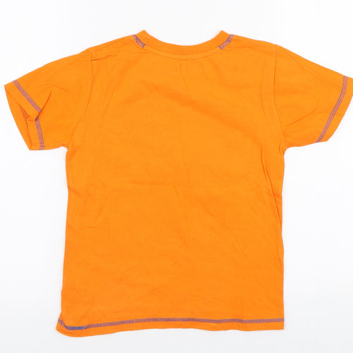 St Bernard Boys Orange  100% Cotton Jersey T-Shirt Size 7-8 Years Round Neck Pullover - Octopus