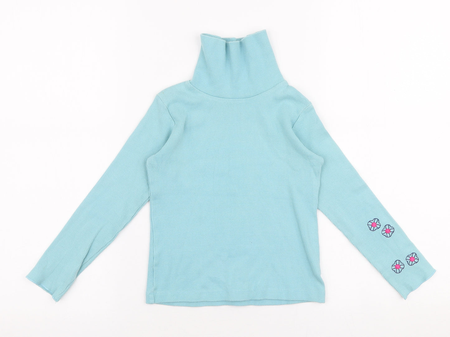 Marese Girls Blue High Neck  Cotton Pullover Jumper Size 5 Years  Pullover