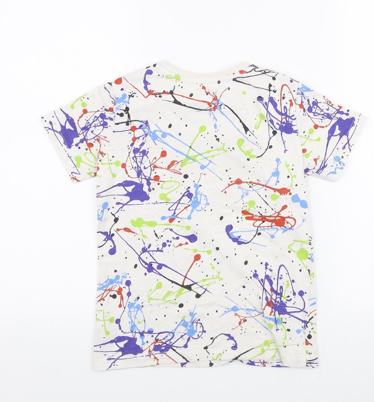 NEXT Boys Multicoloured  100% Cotton Jersey T-Shirt Size 7 Years Round Neck Pullover - Pause