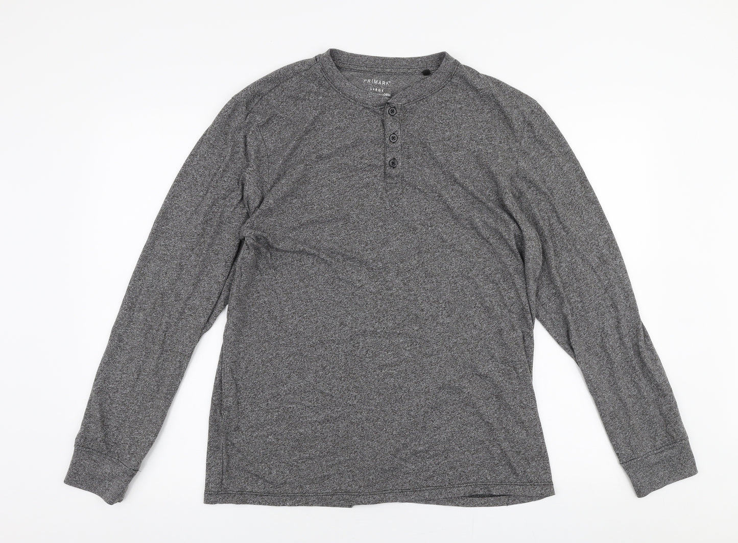 Primark Mens Grey  Cotton  T-Shirt Size L Round Neck