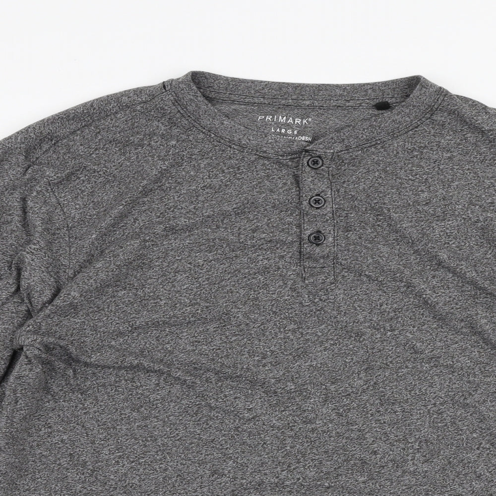 Primark Mens Grey  Cotton  T-Shirt Size L Round Neck