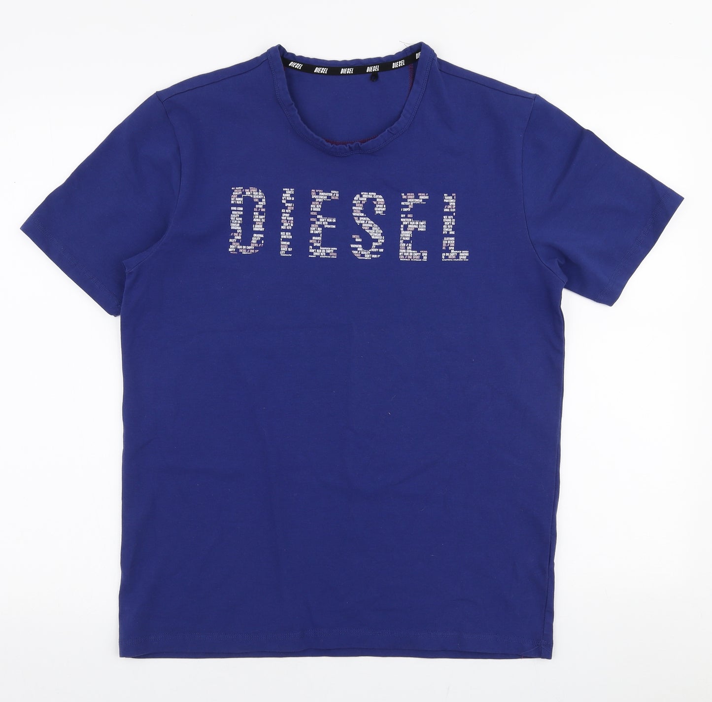 Diesel Womens Blue  Cotton Jersey T-Shirt Size M Round Neck