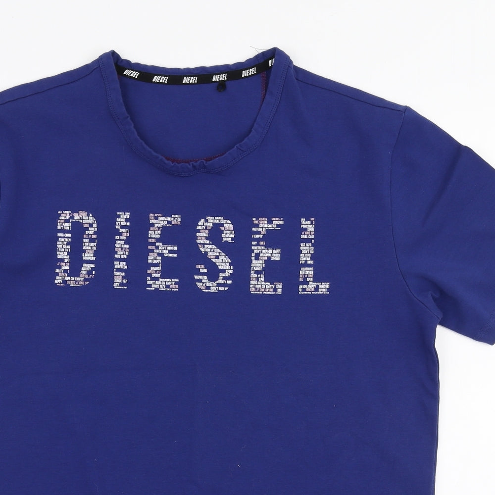 Diesel Womens Blue  Cotton Jersey T-Shirt Size M Round Neck
