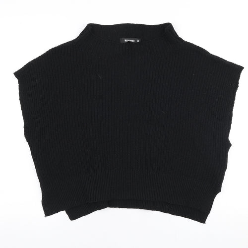 Missguided Womens Black High Neck  Polyester Pullover Jumper Size 10