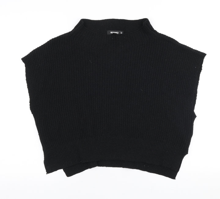 Missguided Womens Black High Neck Polyester Pullover Jumper Size 10