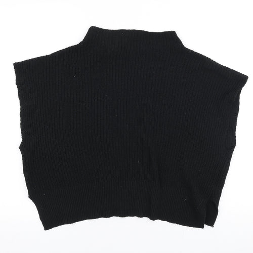 Missguided Womens Black High Neck  Polyester Pullover Jumper Size 10