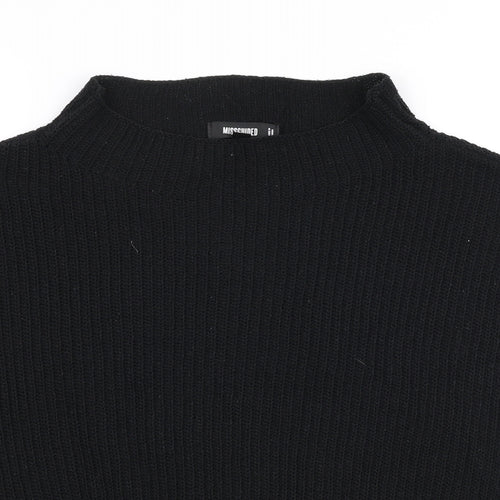 Missguided Womens Black High Neck  Polyester Pullover Jumper Size 10