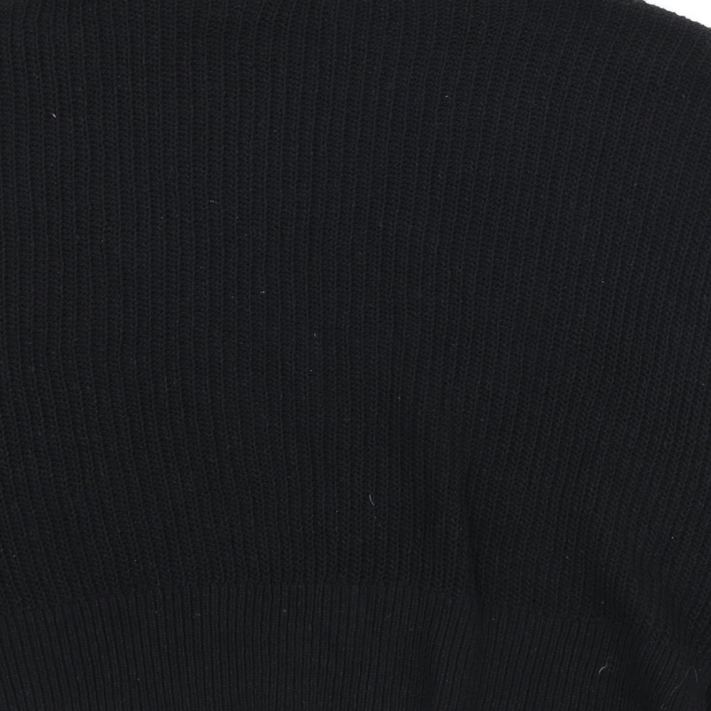 Missguided Womens Black High Neck  Polyester Pullover Jumper Size 10