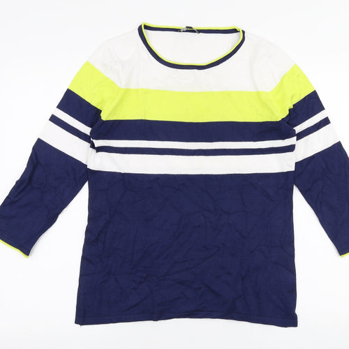 Marble Womens Multicoloured Round Neck  Viscose Pullover Jumper Size 8