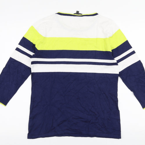 Marble Womens Multicoloured Round Neck  Viscose Pullover Jumper Size 8