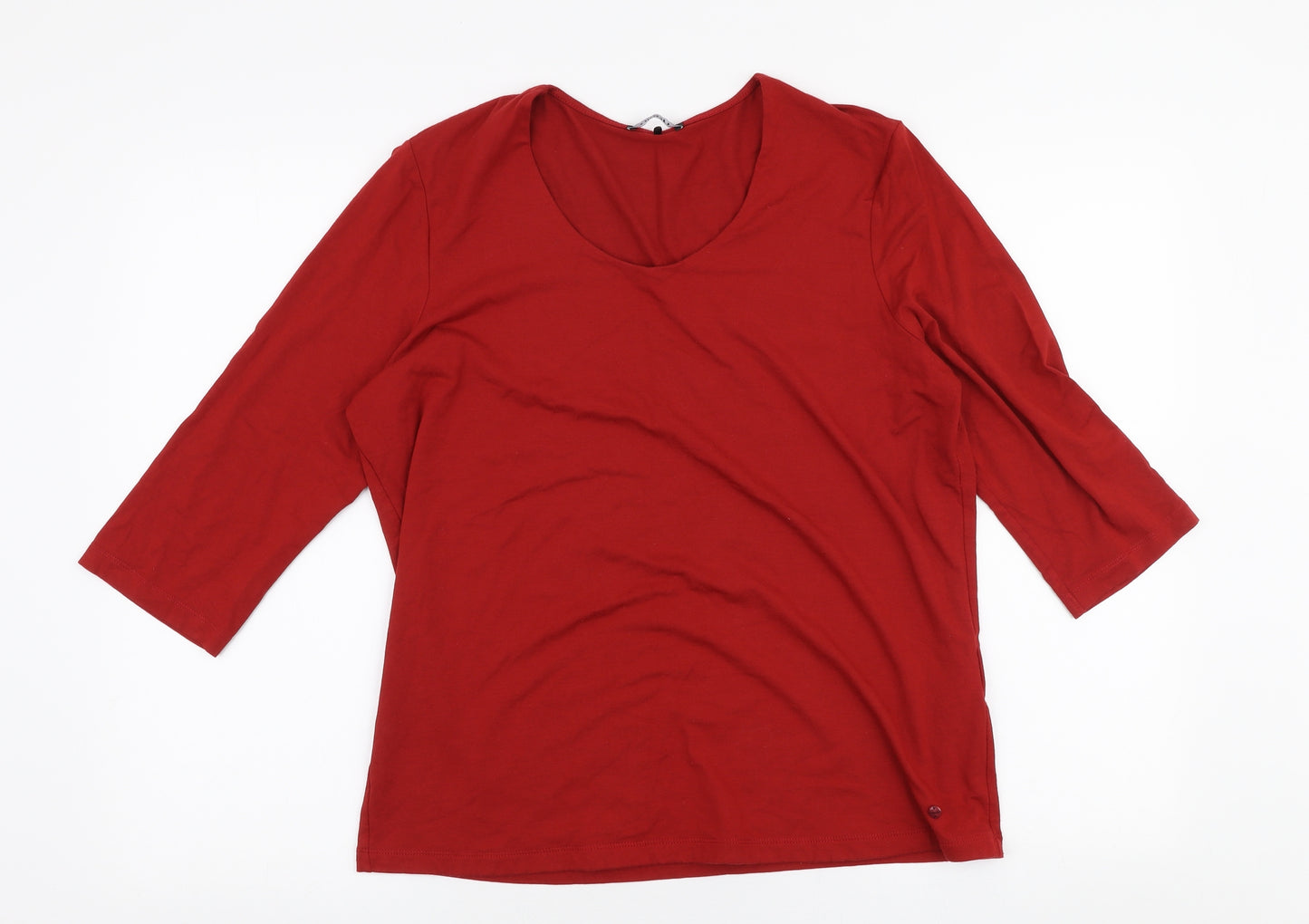 Olsen Womens Red  Viscose Jersey Blouse Size 18 Round Neck
