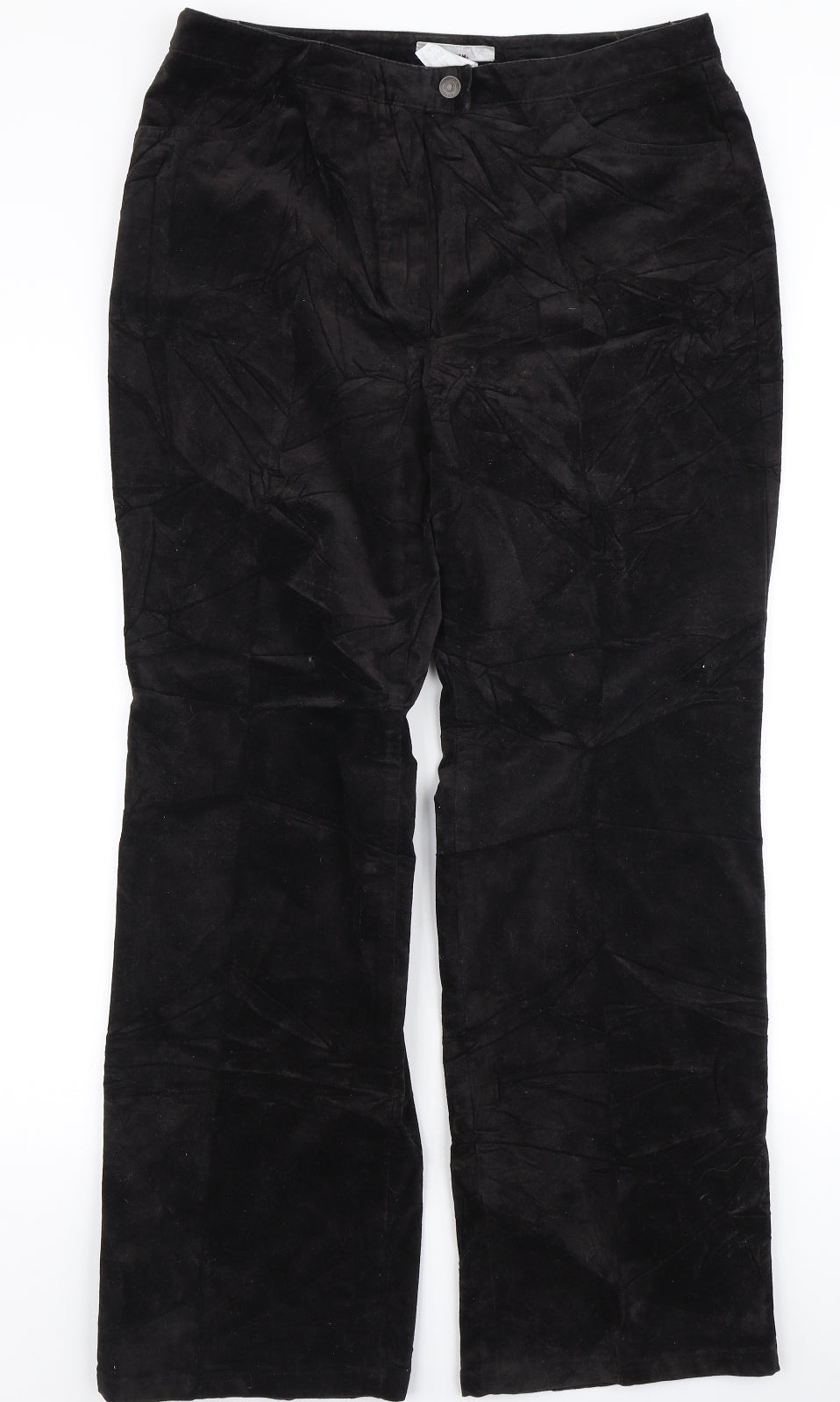 Hirsch Womens Brown  Cotton Trousers  Size 16 L30 in Regular Zip