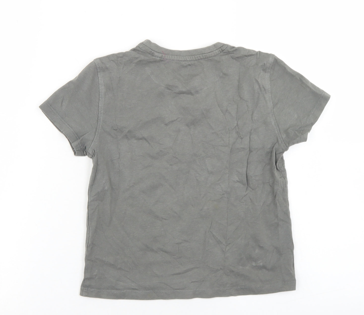 Primark Boys Grey  Cotton Basic T-Shirt Size 4-5 Years Crew Neck  - Welcome sunny Days