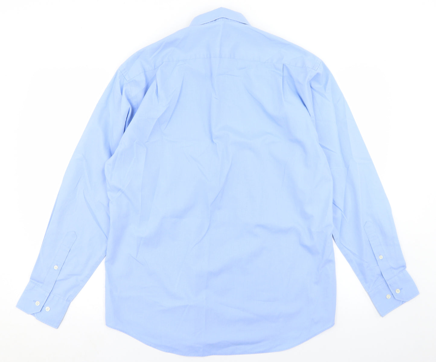 Thomas Nash Mens Blue  Cotton  Dress Shirt Size 15.5 Collared Button