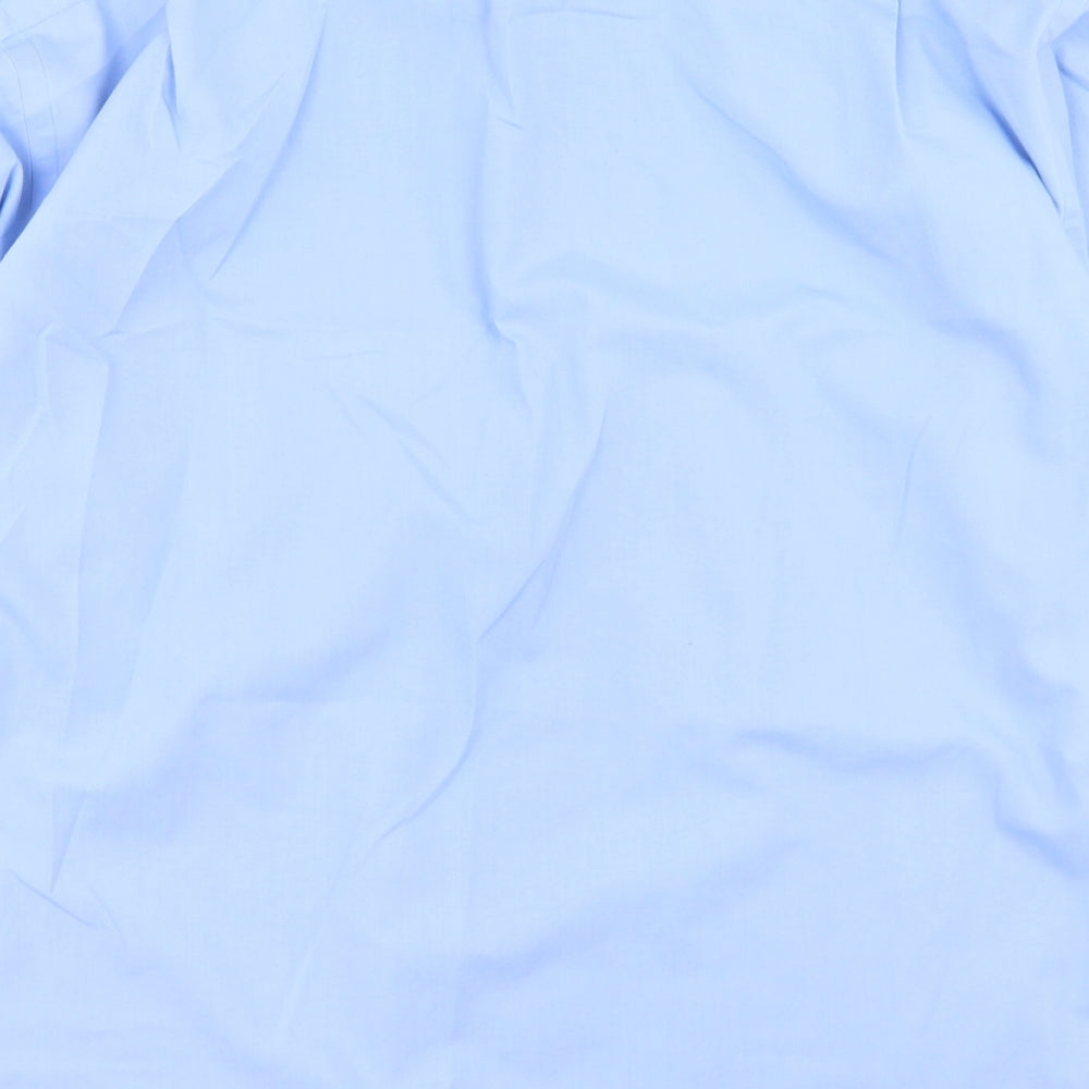 Thomas Nash Mens Blue  Cotton  Dress Shirt Size 15.5 Collared Button