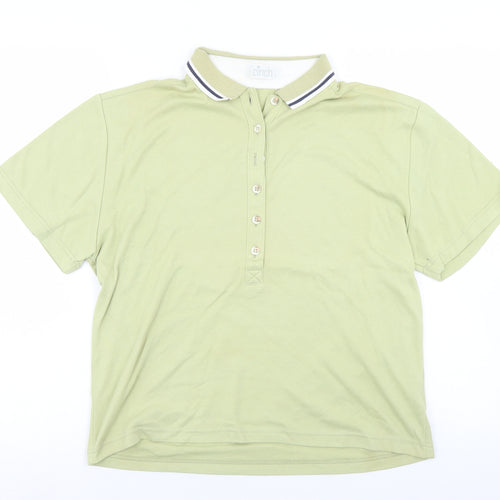 Cinch Womens Green  Polyester Basic Polo Size 12 Collared