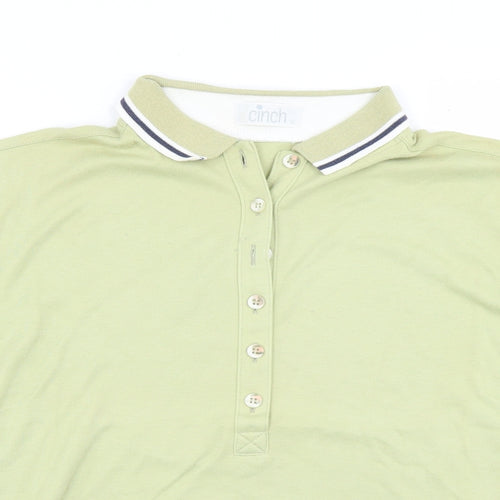 Cinch Womens Green  Polyester Basic Polo Size 12 Collared