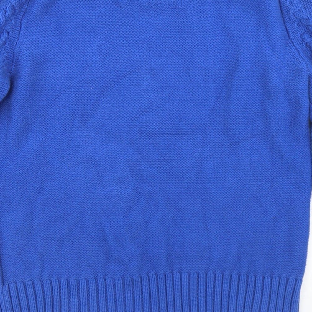 H&M Mens Blue Crew Neck  Cotton Pullover Jumper Size S