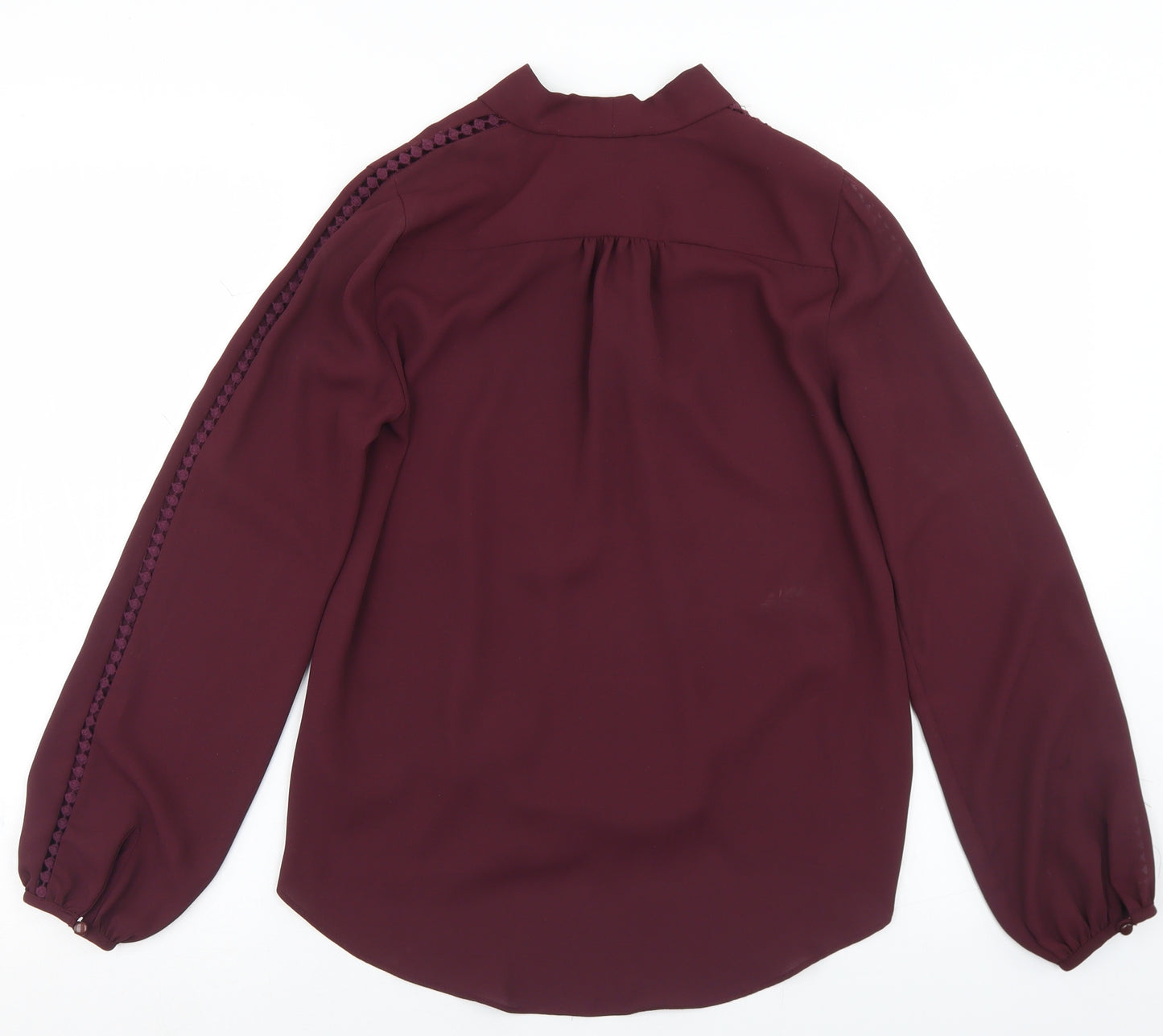 Miss Selfridge Womens Purple  Polyester Basic Blouse Size 6 V-Neck