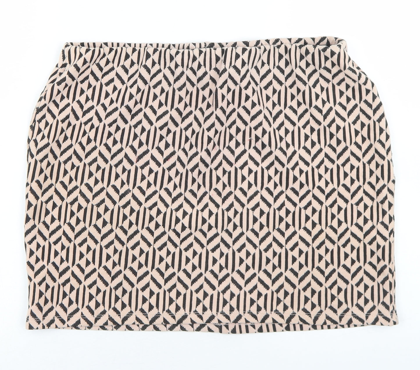 Atmosphere Womens Beige Geometric Cotton A-Line Skirt Size 16