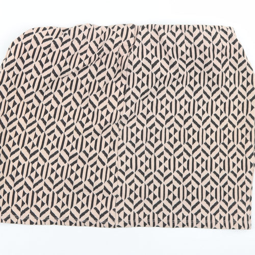 Atmosphere Womens Beige Geometric Cotton A-Line Skirt Size 16