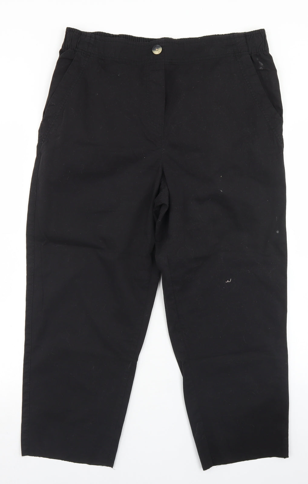 George Womens Black  Cotton Pedal Pusher Trousers Size 16 L23 in Regular Button