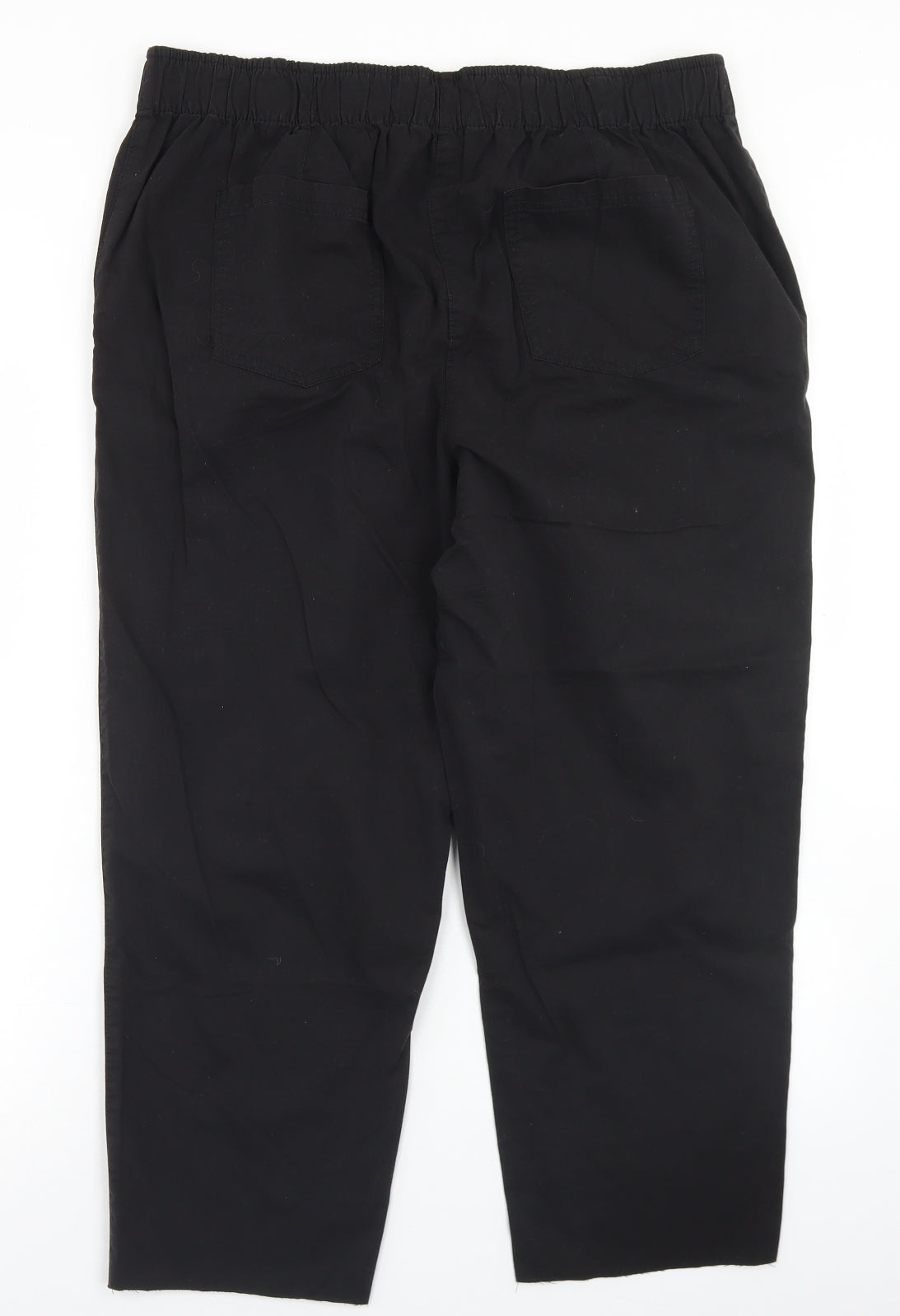 George Womens Black  Cotton Pedal Pusher Trousers Size 16 L23 in Regular Button