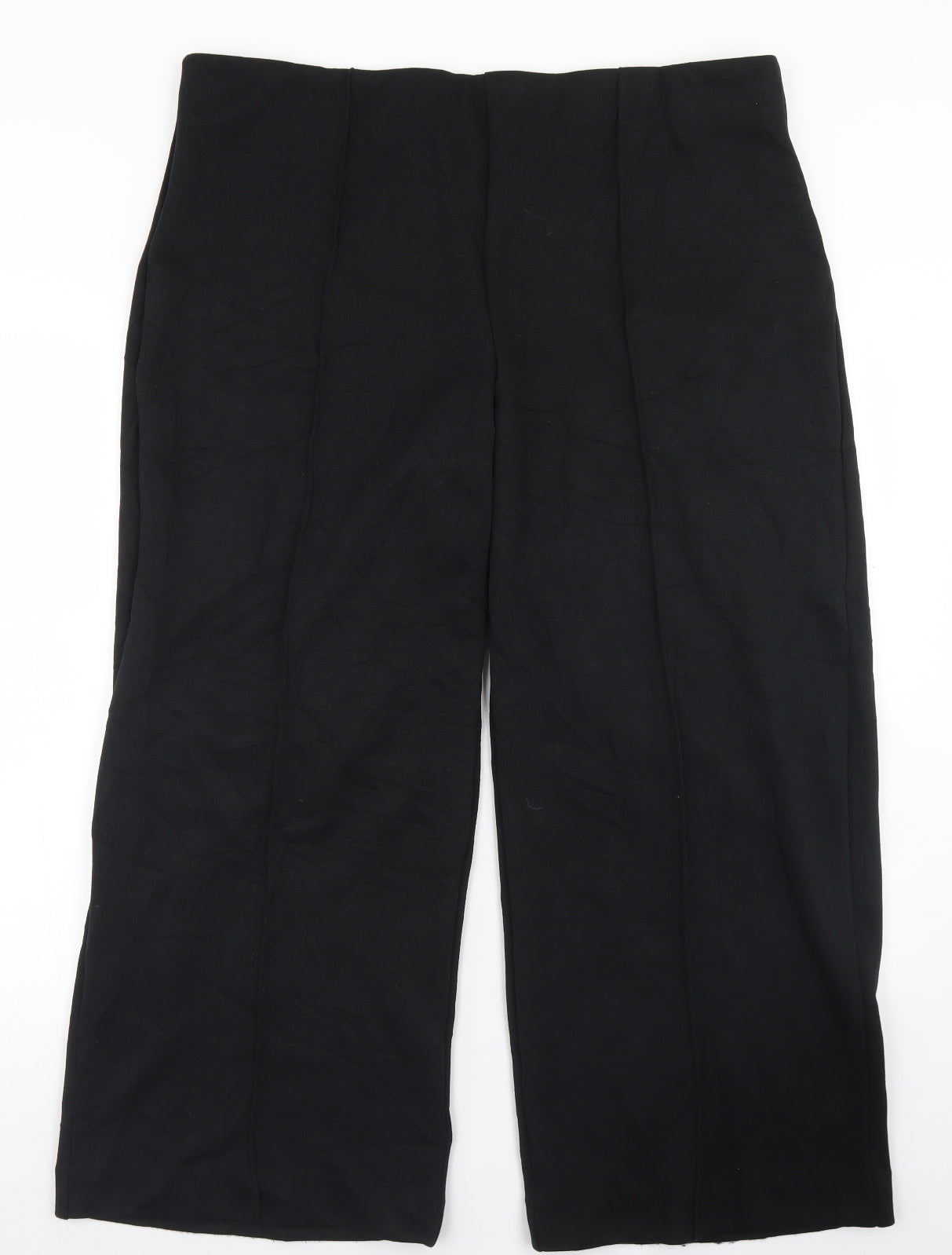 Marks and Spencer Womens Black  Polyester Trousers  Size 20 L26 in Regular