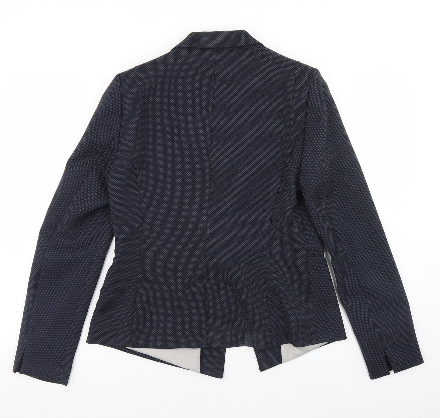 NEXT Womens Blue Spotted Polyester Jacket Blazer Size 12