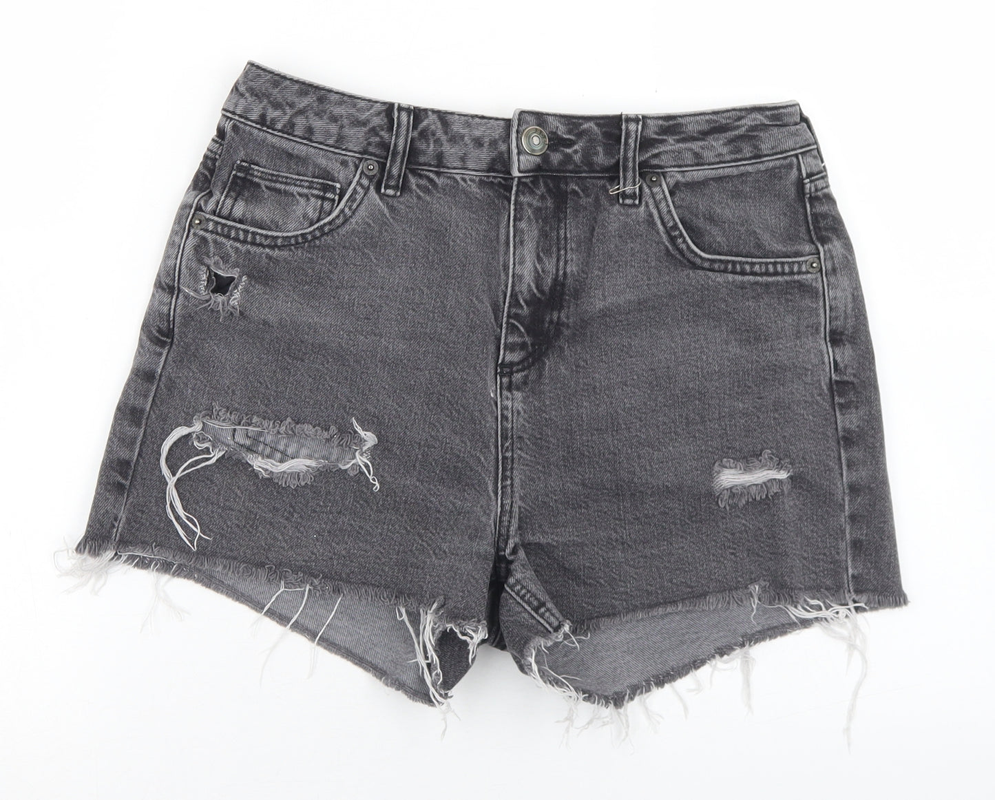 BDG Womens Grey  Cotton Hot Pants Shorts Size 28 in L3 in Regular Button