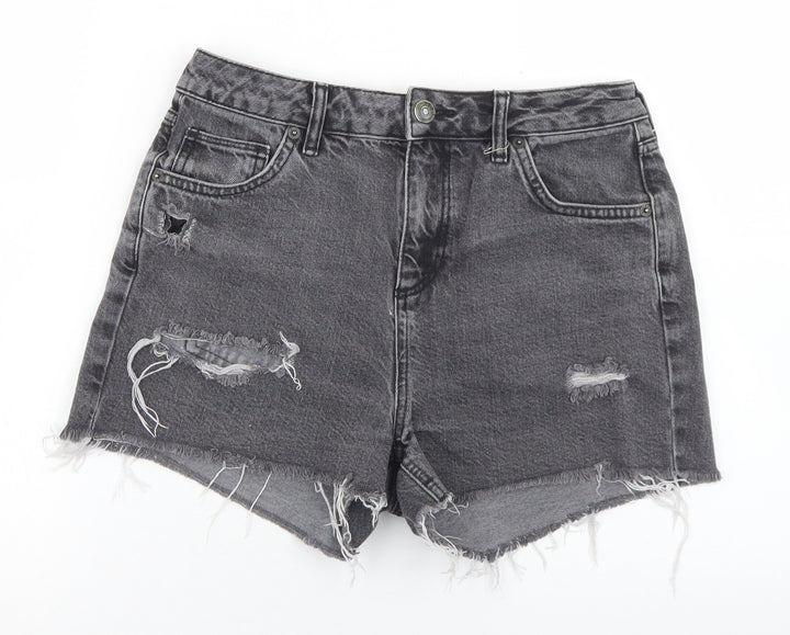 BDG Womens Grey  Cotton Hot Pants Shorts Size 28 in L3 in Regular Button