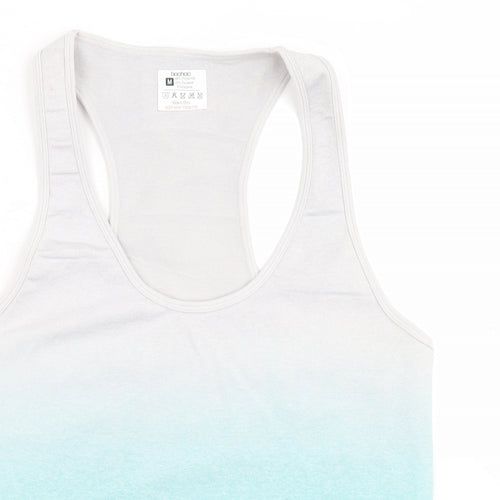 Boohoo Womens Grey  Polyamide Basic Tank Size M Round Neck