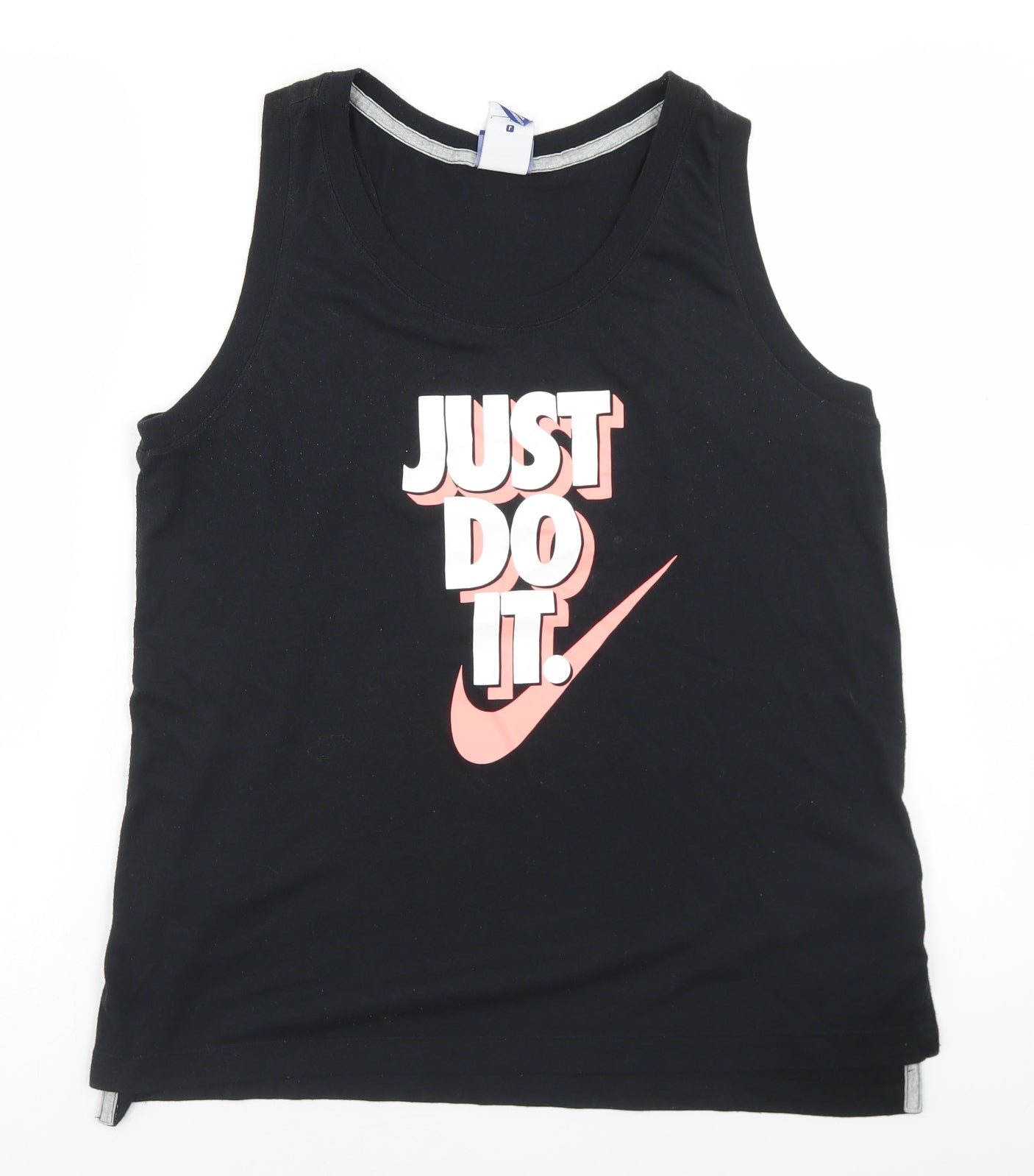 Nike Womens Black  Polyester Basic Tank Size L Round Neck