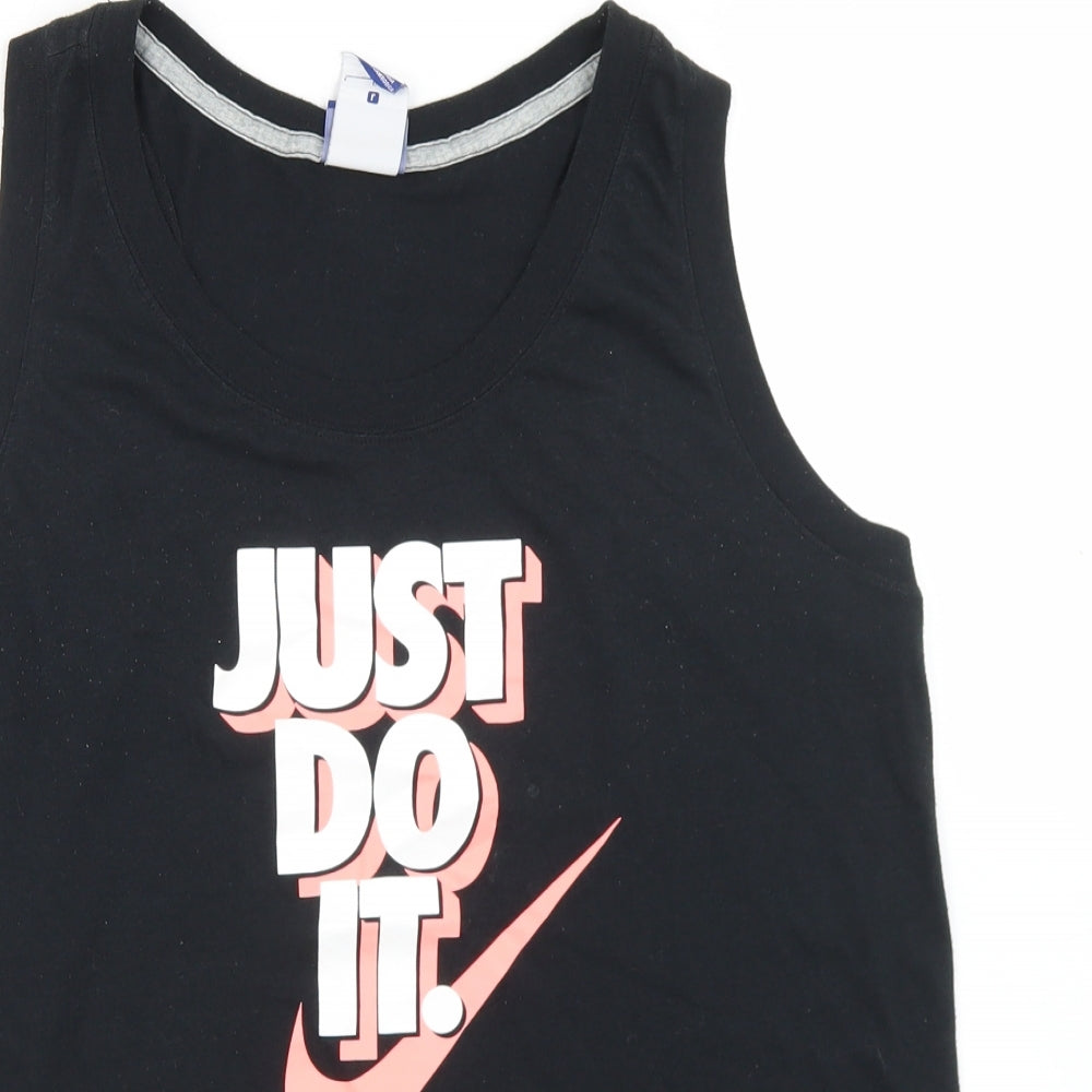 Nike Womens Black  Polyester Basic Tank Size L Round Neck