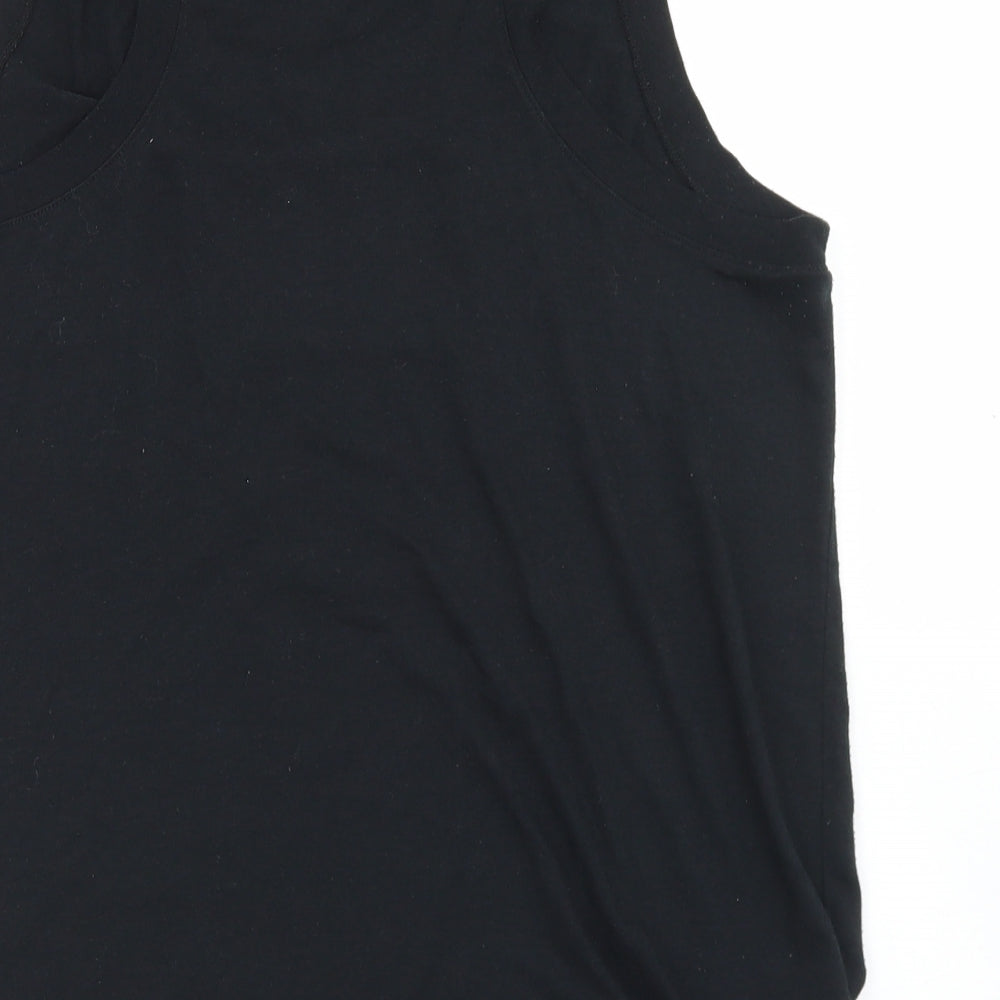 Nike Womens Black  Polyester Basic Tank Size L Round Neck