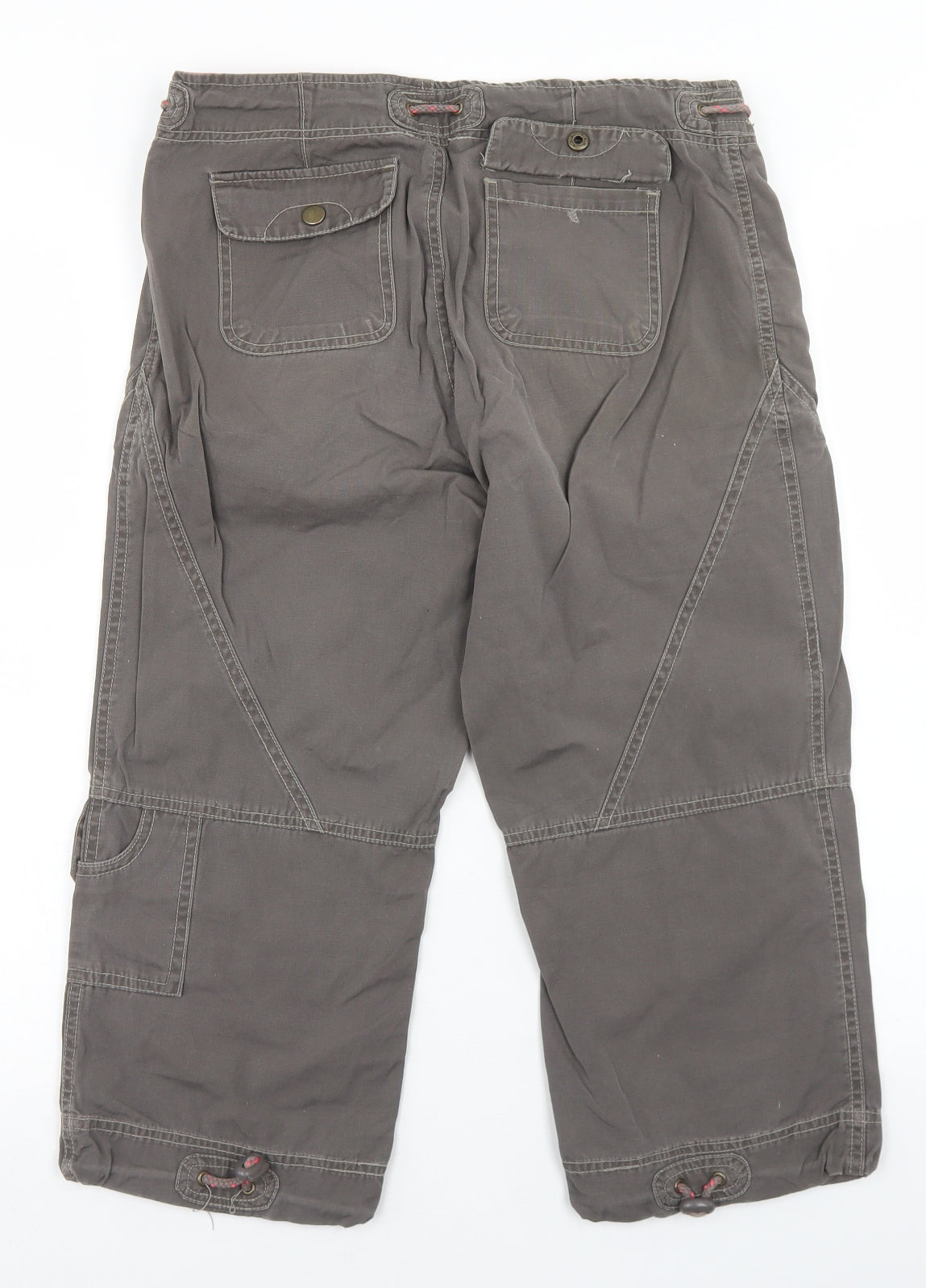 Joe Browns Womens Brown  Polyester Cargo Shorts Size 10 L19 in Regular Snap