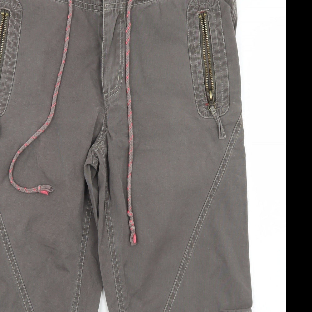 Joe Browns Womens Brown  Polyester Cargo Shorts Size 10 L19 in Regular Snap