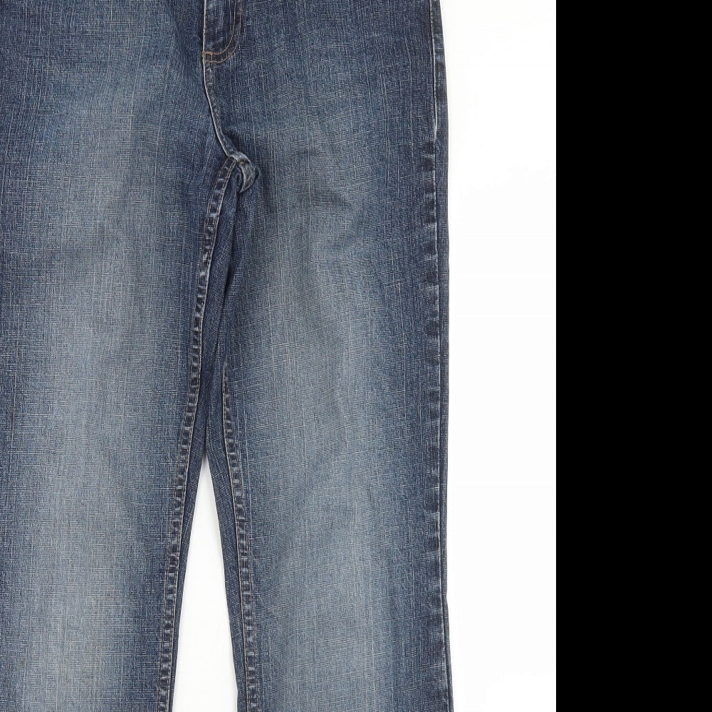 Monsoon Womens Blue  Cotton Bootcut Jeans Size 10 L29 in Regular Button