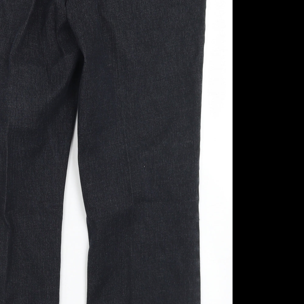 Preworn Womens Black  Cotton Bootcut Jeans Size 18 L27 in Regular Button