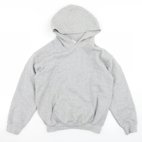Gildan Boys Grey  Cotton Pullover Hoodie Size M