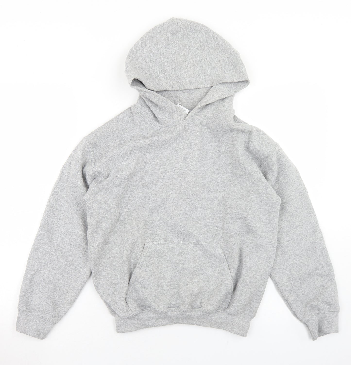 Gildan Boys Grey  Cotton Pullover Hoodie Size M