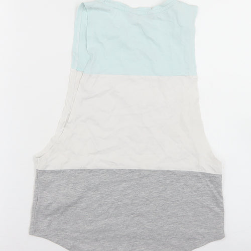 Pineapple Girls Multicoloured Colourblock Cotton Basic Tank Size 9-10 Years Crew Neck