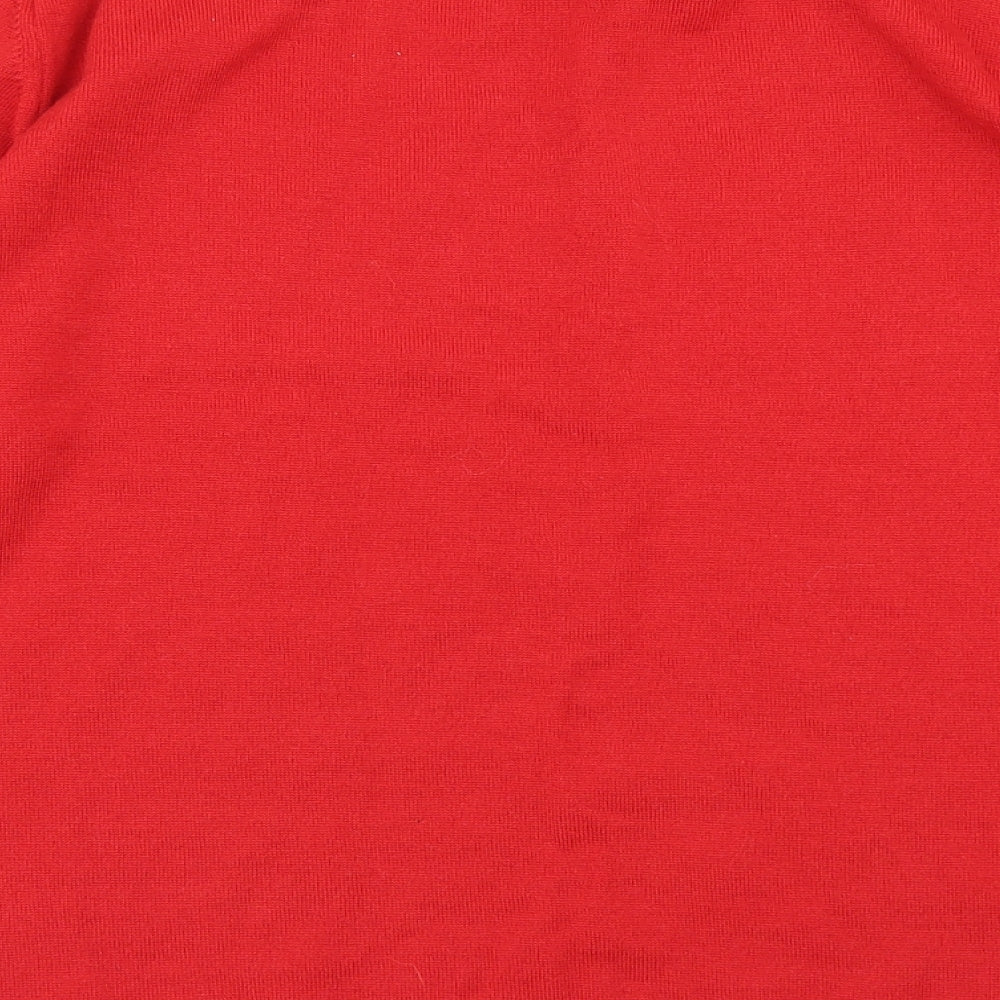 Gelco Womens Red Mock Neck  Wool Pullover Jumper Size 16