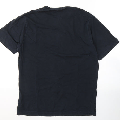 French Connection Mens Black  Cotton  T-Shirt Size M Round Neck