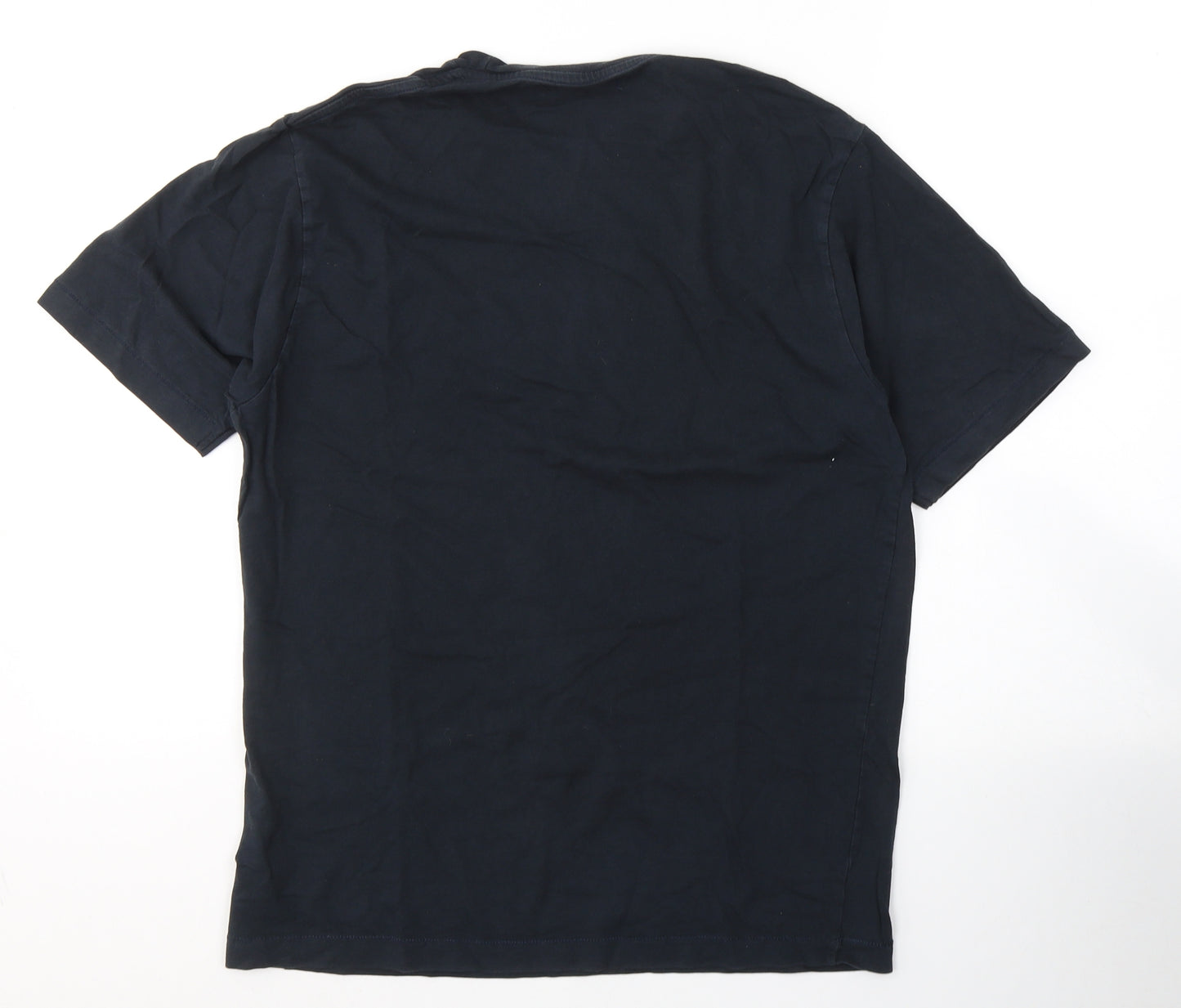 French Connection Mens Black  Cotton  T-Shirt Size M Round Neck