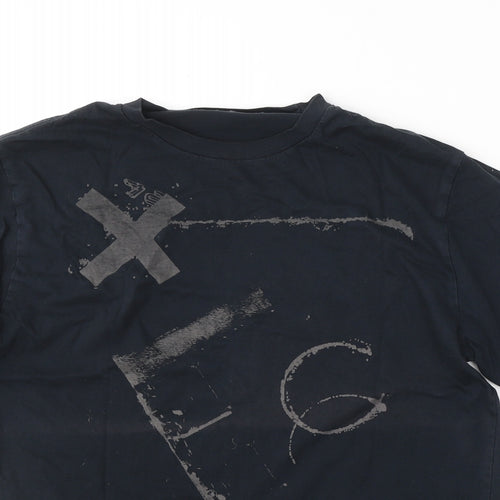 French Connection Mens Black  Cotton  T-Shirt Size M Round Neck