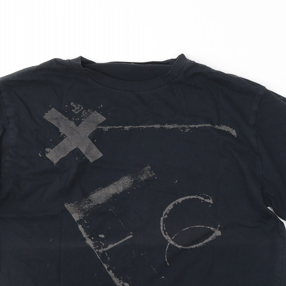 French Connection Mens Black  Cotton  T-Shirt Size M Round Neck