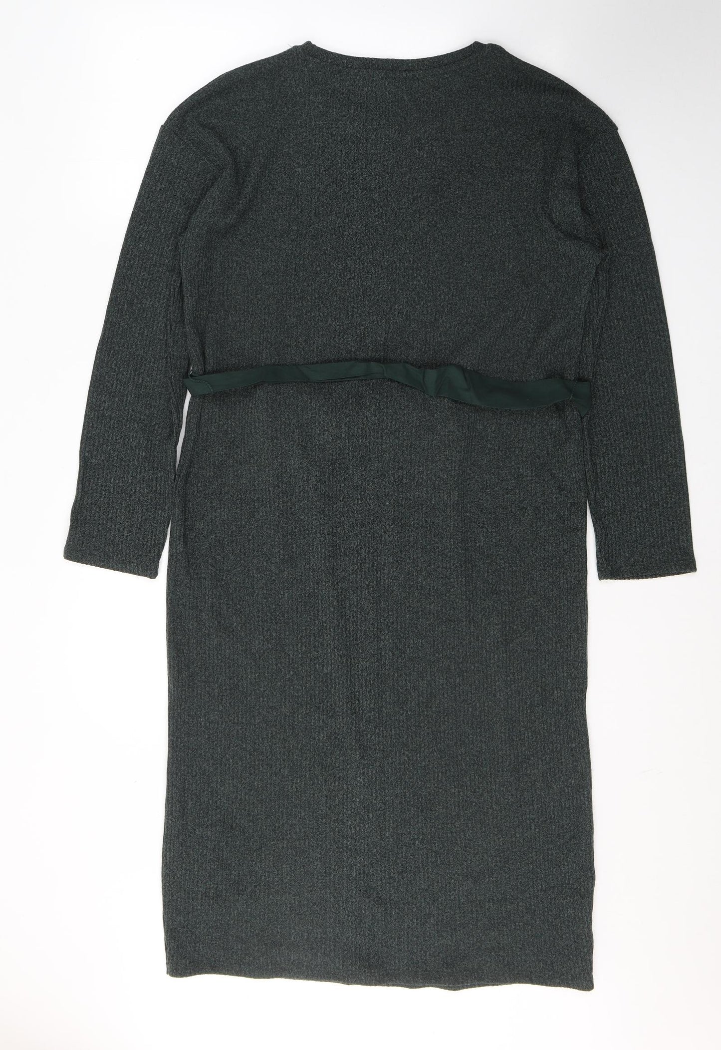 Zara Womens Green  Polyester Jacket Dress  Size M  Round Neck Pullover