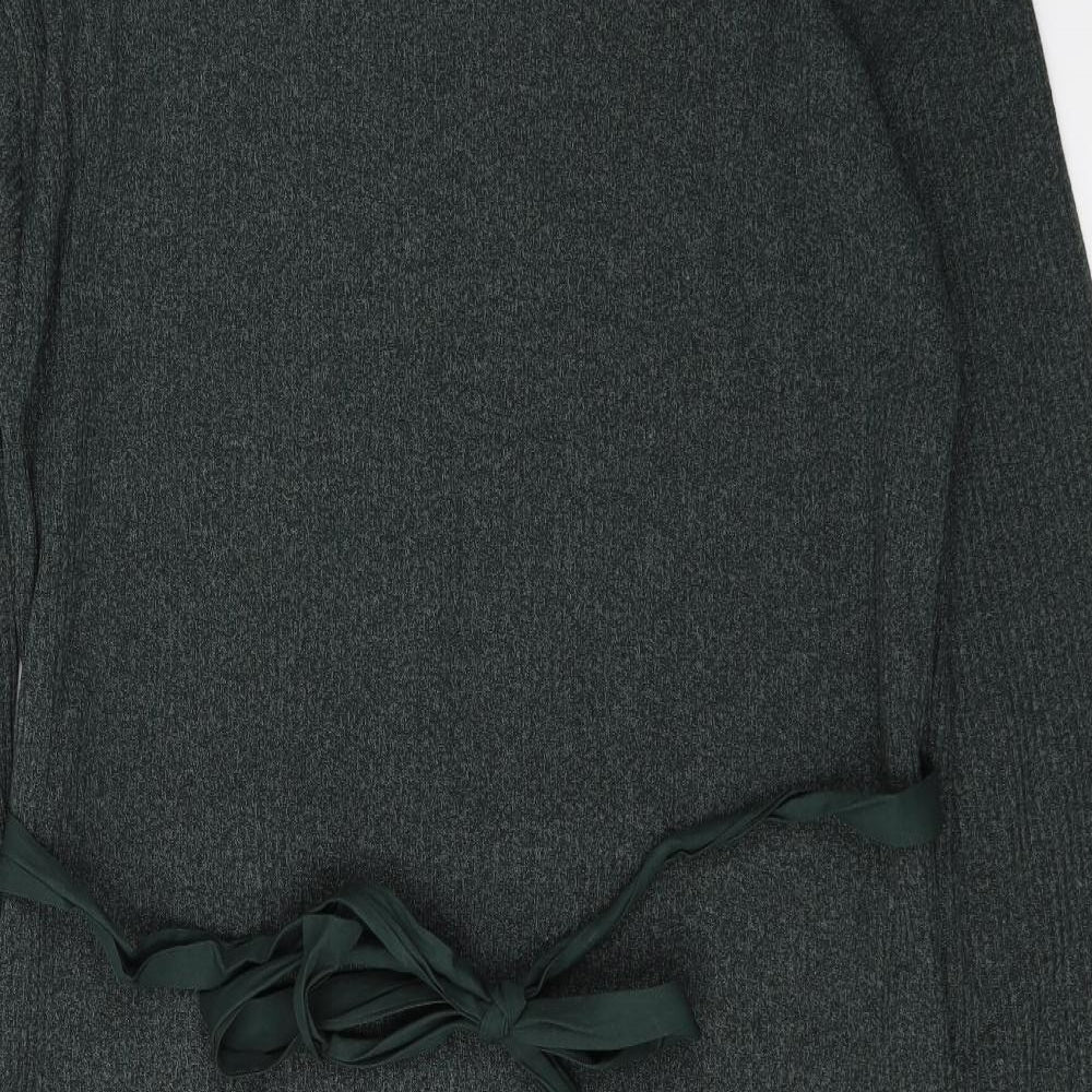 Zara Womens Green  Polyester Jacket Dress  Size M  Round Neck Pullover